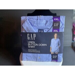 Gap women's relaxed fit soft linen button down top xxl